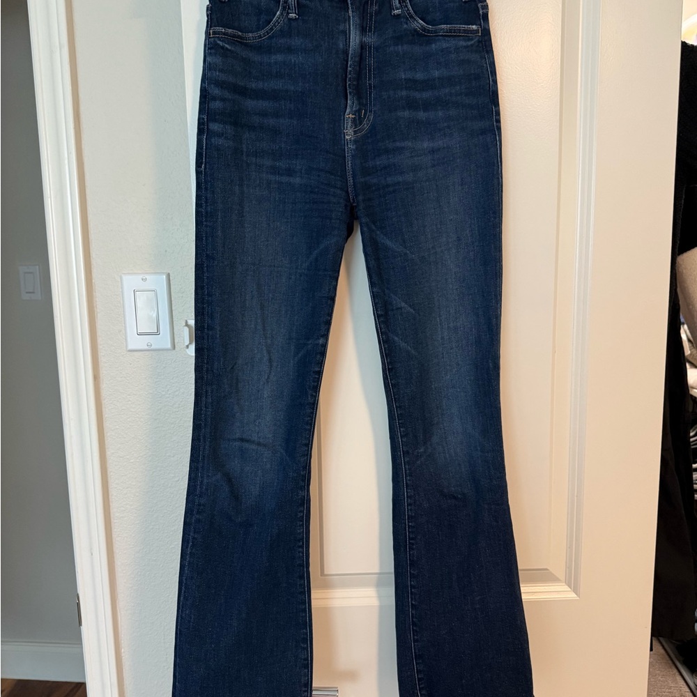 MOTHER Blue Flare Wide Leg Jeans